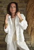 Trivento Patchwork Crochet Jacket White